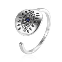 925 Sterling Silver Black & AAA Zircon Cat Dog Footprints Paw Adjustable RIng fo - £17.74 GBP