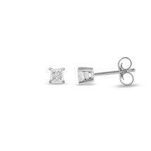 0.15Ct Princess Cut Natural Diamond Stud Earrings in 10K White Gold - £95.90 GBP