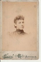 1800s Woman Victorian Cabinet Card Photograph Portrait Annie Curtin Altoona PA - £10.03 GBP