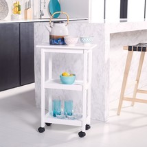 Bevin 2-Shelf Storage Dining Room Bar Trolley Kitchen Cart With Wheels,, White. - £75.89 GBP