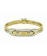 Two-Tone Double Hinged Bangle Bracelet 14k Yellow / White Gold 27.2 Grams - £1,757.78 GBP