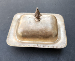Vintage Sheffield Silver Plate Butter Dish Marked Glass Insert 340 - $23.74