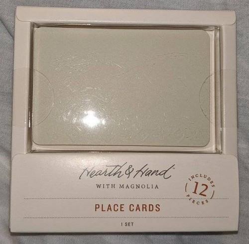 Hearth Hand Magnolia 60 Place Cards 12/box X5 Ivory Embossed Party Weddi... - $22.74