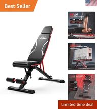 Adjustable Weight Bench with Headrest, Foldable Workout Bench for Home G... - $196.00