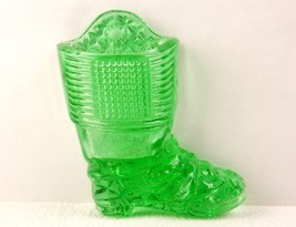 Transparent Glass Wall Pocket Match Holder, w/Striker, Emerald Green Boot - £11.71 GBP