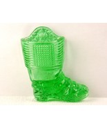 Transparent Glass Wall Pocket Match Holder, w/Striker, Emerald Green Boot - $14.65