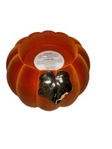 BATH &amp; BODY WORKS Orange Pumpkin 3 Wick Candle Holder NEW - £46.37 GBP