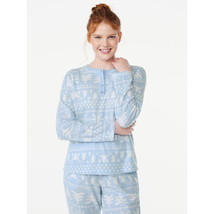 Joyspun Women&#39;s Hacci Long Sleeve Henley Sleep Top, 1-piece, Size L (12-14) - $15.83