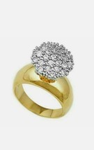 2Ct Round Cut Real Moissanite Cluster Engagement Wedding Ring 14k Yellow Gold - £83.00 GBP+