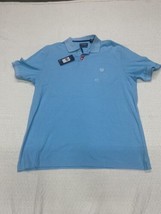 Chaps Natural Stretch Blue Short Sleeve Polo Shirt size XL - $10.74