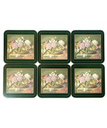 Vtg Pimpernel Flower Basket Set of 6Coasters W/Corked Back 4.25&quot; x 4.25&quot;... - €18,94 EUR
