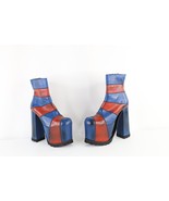 Vtg 90s Luichiny Women 8 Pebble Grain Leather Side Zip Heel Platform Boo... - $710.03 CAD