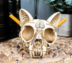 Paranormal Ouija Spirit Medium Cat Skull Ashtray Figurine Supernatural O... - $24.99