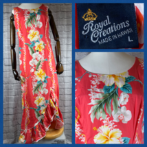 Vintage Royal Creations Flores Hawaianas Vestido Mujer Grande Erizado Tu... - $46.76