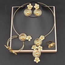 Dubai Set For Women Fashion Design High Quality Necklace Earrings Bracelet Ring  - £43.46 GBP