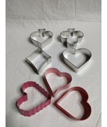 Metal Cookie Cutters Crafts Silver Pink  Lot Of 7 - £3.89 GBP
