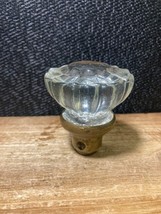 VINTAGE ORIGINAL INTERIOR GLASS / Brass DOOR KNOB HANDLE CLEAR - $14.50