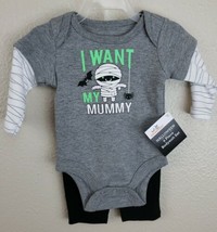 I Want My Mummy Halloween 2 piece Bodysuit Outfit Newborn NWT - £5.49 GBP