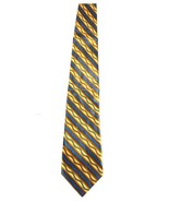 Jhane Barnes Men’s Tie 100% Silk Gold Blue Geometric Pattern Handmade In... - €3,79 EUR