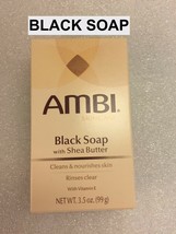 Ambi Skincare Black Soap With Shea Butter Cl EAN S &amp; Nourishes Skin 3.5 Oz - £2.80 GBP