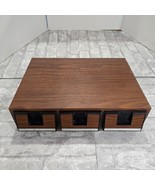 Vintage Add N&#39; Stac Faux Wood Audio Cassette Tape 3-Drawer Storage Case ... - $22.05 CAD