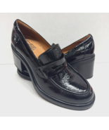 MIZ MOOZ PATENT LEATHER SLIP ON HEELED LOAFER BLACK  37EU / 7US NEW # X-21 - €80,88 EUR