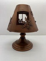 Copper Color Lamp Style Votive Tealight Holder Snowflakes Shade - £11.06 GBP