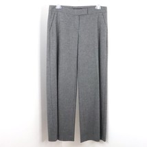 Theory Women&#39;s 2 Gray Virgin Wool Knit Low Rise Wide Straight Leg Trouser Pants - £25.89 GBP