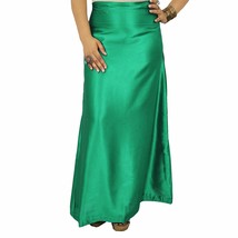 Women Saree Petticoat Satin Silk Underskirt Lining  for Women Sea Green - $12.82