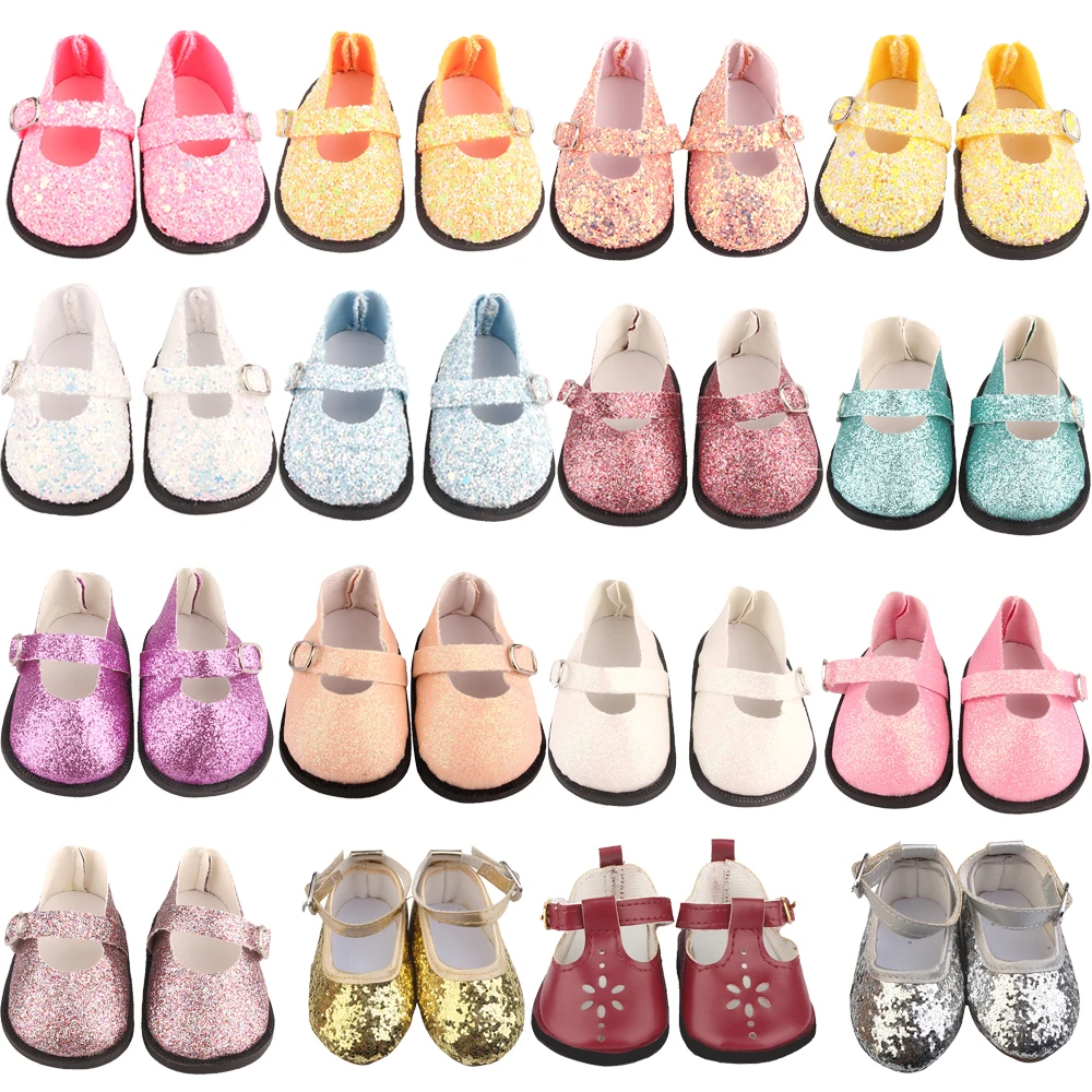7cm Doll Shoes For18 Inch American&amp;43cm Baby New Born Doll Sequins Boots - £6.59 GBP+