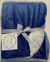 NEW Hello Spud Baby Soft Quilt Plush Baby Infant Throw Blanket in Blue G... - £11.98 GBP