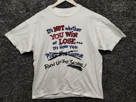 Vintage Anvil Single Stitch T Tee Shirt Novelty Adult XL White Crew 90s - £22.19 GBP
