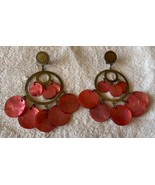 Vintage, never worn, earrings, brincos, earrings, height 8cm, metal - $20.33 CAD