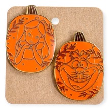 Alice in Wonderland and Cheshire Cat Halloween Pumpkins Disney Loungefly Pins - £31.99 GBP