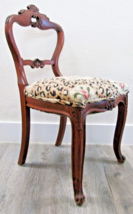 Antique Victorian Carved Walnut Balloon Back Occasional Side Chair - $296.01