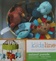 KIDSLINE ANIMAL PARADE MUSICAL  NURSERY BED MOBILE CRIB BEDDING NEW - £57.75 GBP