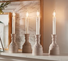 Bethlehem Lights Set of 4 Premium Cordless Window Candles i Matte Stone - $63.04