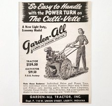 1949 Garden All Lawn Tractor Culti-Vette Advertisement Vintage Agricultu... - $370.00 MXN