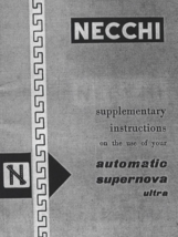 Necchi Automatic Supernova Ultra Supplementary Instructions Enlarged Hard Copy - $14.99