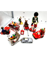 Various Christmas Figurines and Ornaments lot of 10 Wagon, sled, car, dr... - $29.95