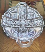 Vintage 1975 Indiana Glass Cross Pattern Centerpiece Serving Platter  12&quot; - $12.82