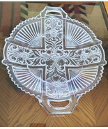 Vintage 1975 Indiana Glass Cross Pattern Centerpiece Serving Platter  12&quot; - $17.66 CAD