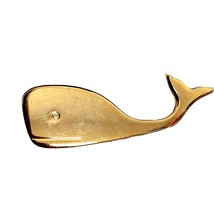 Vintage Gold Tone Whale Brooch Pin - £12.35 GBP