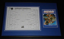 1987 NCAA Basketball Championship Framed Postcard &amp; Bracket Display Indiana - £54.75 GBP