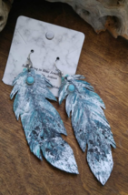 Hand cut genuine leather earrings, multiple choices - $20.00