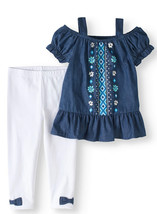 Healthtex Toddler Girl Tunic And Legging 2 Piece Outfit Set Size 2T - £19.76 GBP