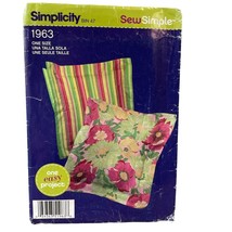 Simplicity Sew Simple 1963 Easy Pillow Sewing Pattern Kit For 14" Square Pillow - £5.96 GBP