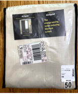 Eclipse Blackout Rod Pocket Back Tab Single Curtain Panel Cream 52&quot; X 63&quot; - $13.73 CAD