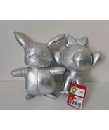 Pokemon Jazwares 25th Anniversary 9&quot; Silver Plush Pikachu And Grookey - $19.18 CAD