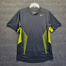 Nike Dri-Fit Athletic Activewear Black &amp; Neon Yellow T-Shirt 450736-010 ... - $15.27